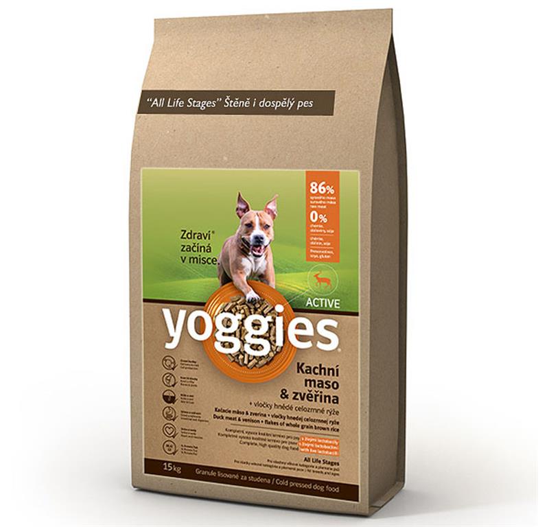YOGGIES hladno stiskana hrana ACTIVE - RACA, JELEN 15 kg