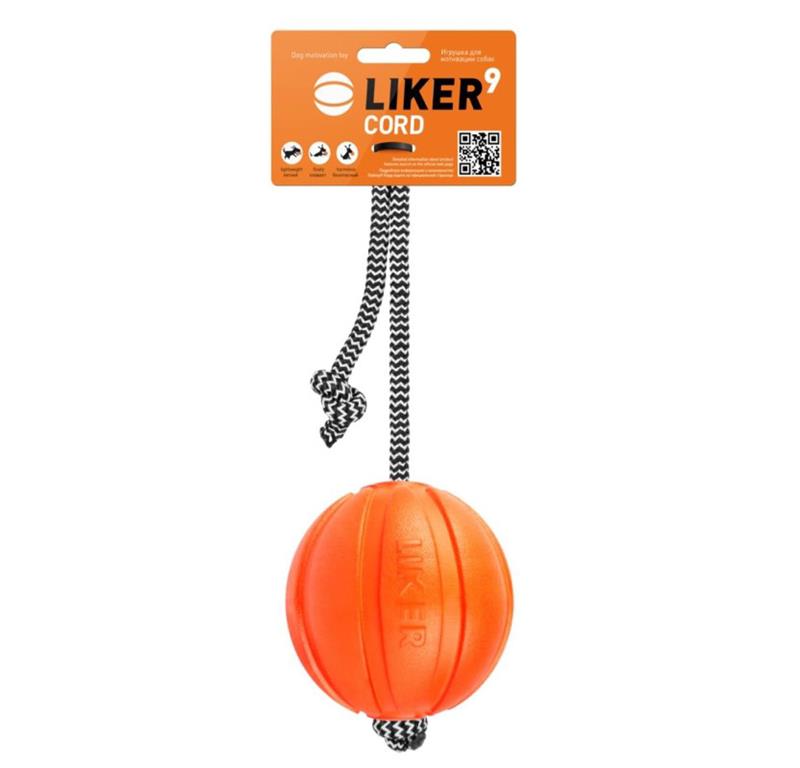 LIKER 9 žoga za pse - Z VRVICO