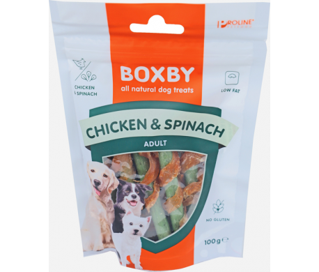 BOXBY PIŠČANEC S ŠPINAČO 100G