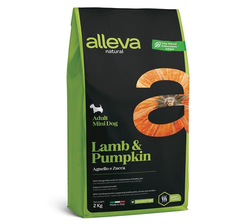 Alleva Natural ADULT mini - JAGNJETINA & BUČA , 2kg