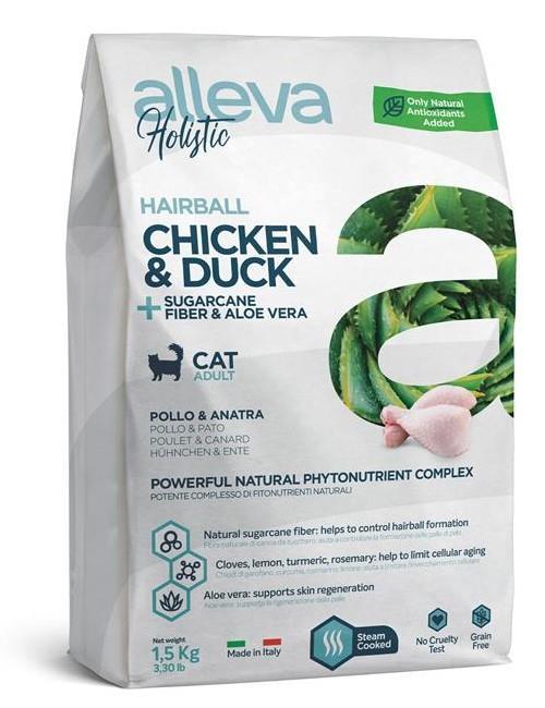 Alleva Holistic HAIRBALL - PIŠČANEC & RACA, sladkorni trs in aloe vera
