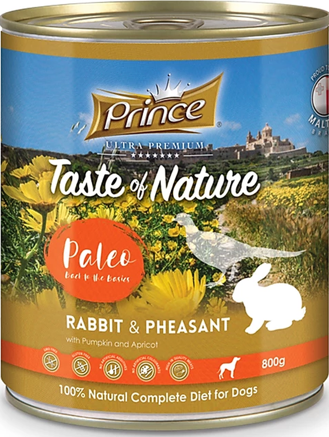 PRINCE konzerva - ZAJEC in FAZAN z bučo in marelicami 800g