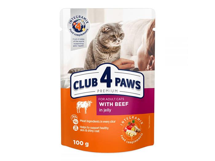 CLUB4PAWS CAT GOVEDINA v želeju 100G