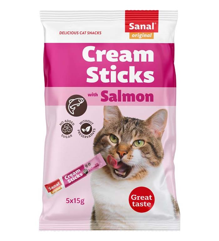 SANAL CREAM STICKS SALMON 5X15G
