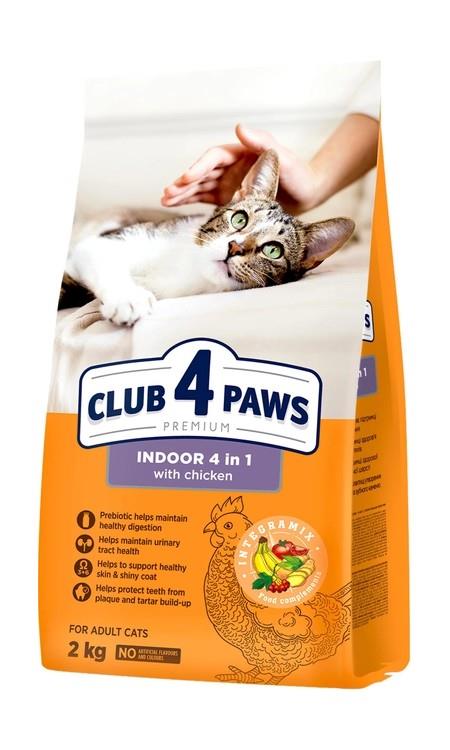 Club4Paws Cat Adult INDOOR 4in1 - piščanec, 2kg