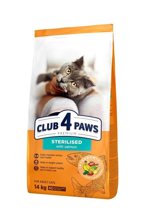 CLUB4PAWS za STERILIZIRANE MAČKE z lososom, 14kg