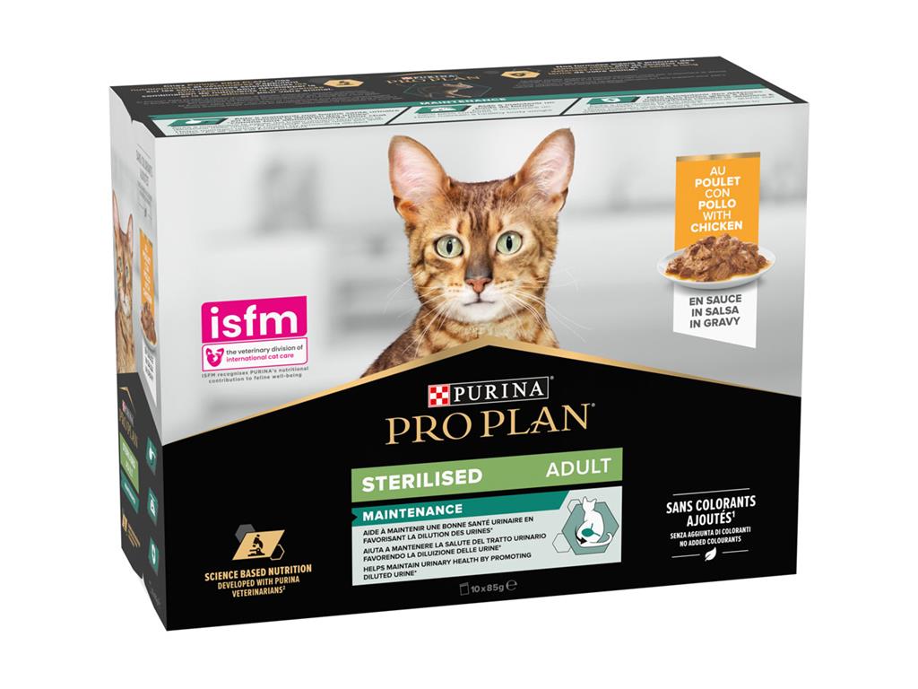 PRO PLAN Sterilized Adult, piščanec, 10x85g