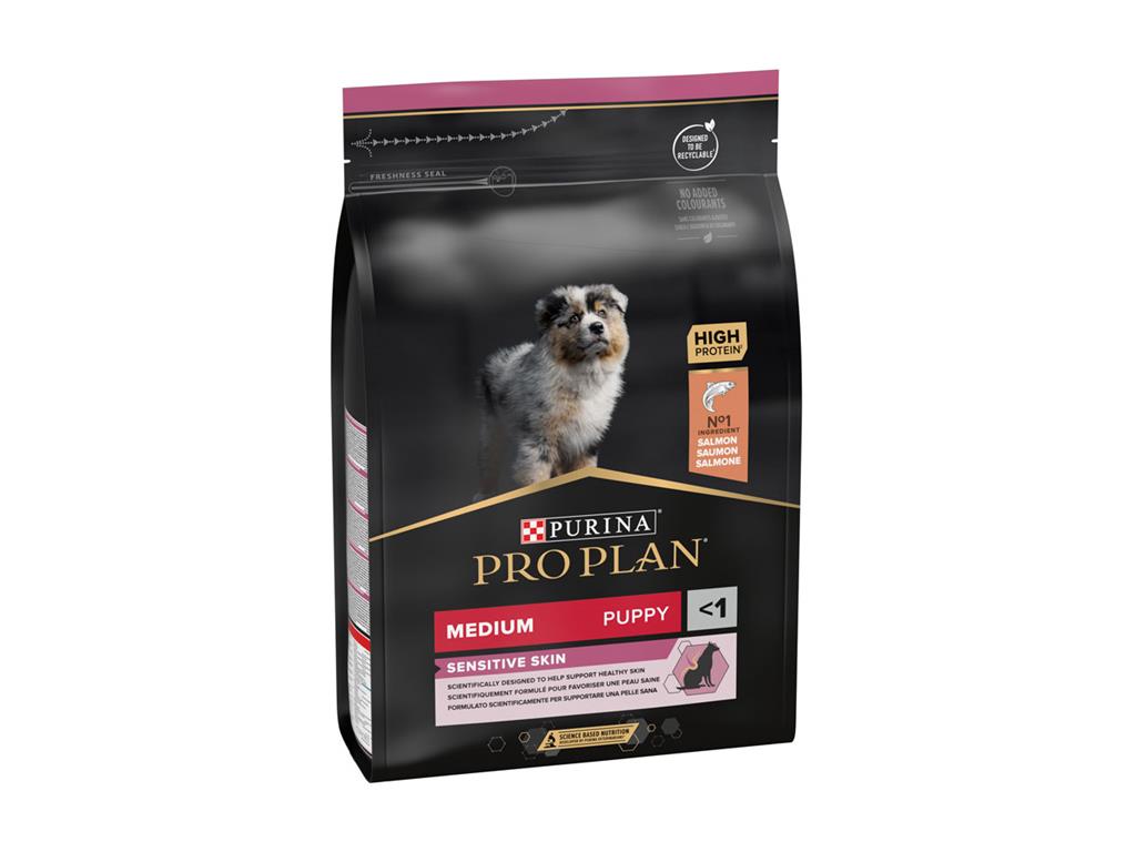 PRO PLAN medium Puppy Sensitive Skin, losos, 3kg