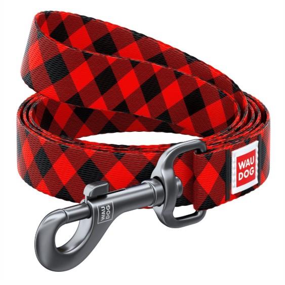 WAU DOG POVODEC RDEČ KARO 25 MM
