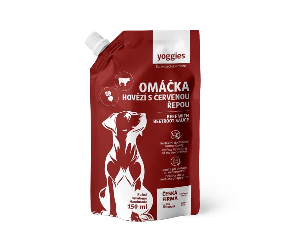 Yoggies pasja omaka z GOVEDINO in RDEČO PESO, 150ml