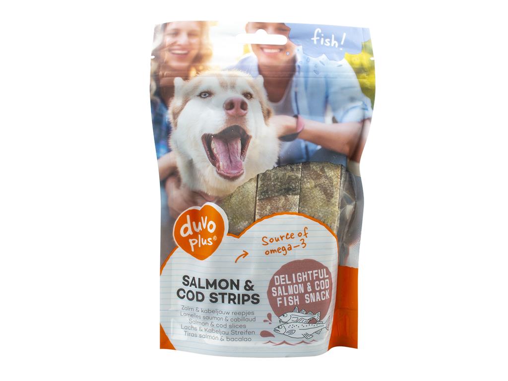 DUVO PLUS SALMON & COD STRIPS 150G