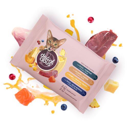 Delikcious Komplet mokre hrane za mačke, 330g