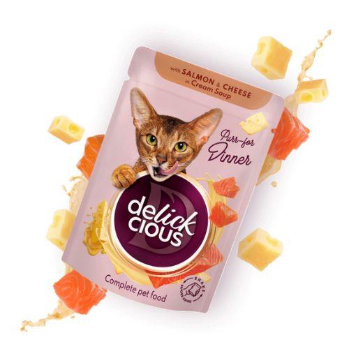 DELICKCIOUS Trakci z lososom in sirom v kremni juhi