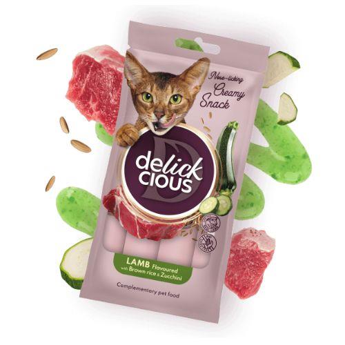 DELICKCIOUS Creamy Treats – Priboljšek z jagnjetino, rjavim rižem in bučkami