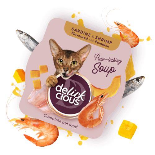 Delikcious JUHA IZ SARDIN s kozicami in bučo