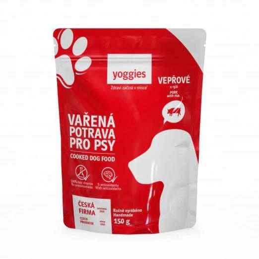 Yoggies kuhana pasja hrana – SVINJINA z rižem, 150g