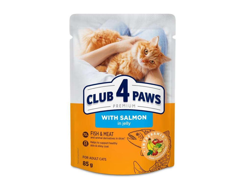 CLUB4PAWS Cat LOSOS v želeju, 85g