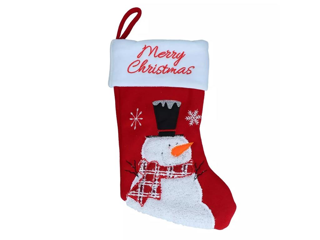 CHRISTMAS STOCKING WOOLY SNOWMAN