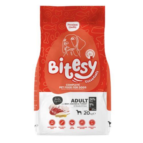 Bitesy Essentials Dog – govedina, puran in piščanec 20 kg