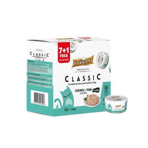 Princess Classic – Piščanec in tuna z rižem, 70g, 7+1