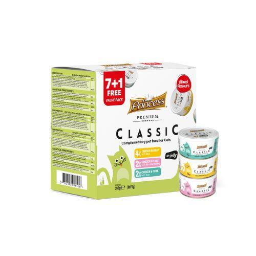 Princess Classic – Piščanec (mešano pakiranje), 70g, 7+1