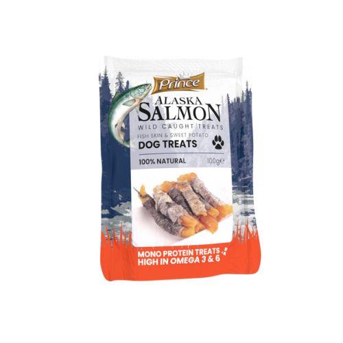Prince Alaska Salmon – Ribja koža in sladki krompir, 100g