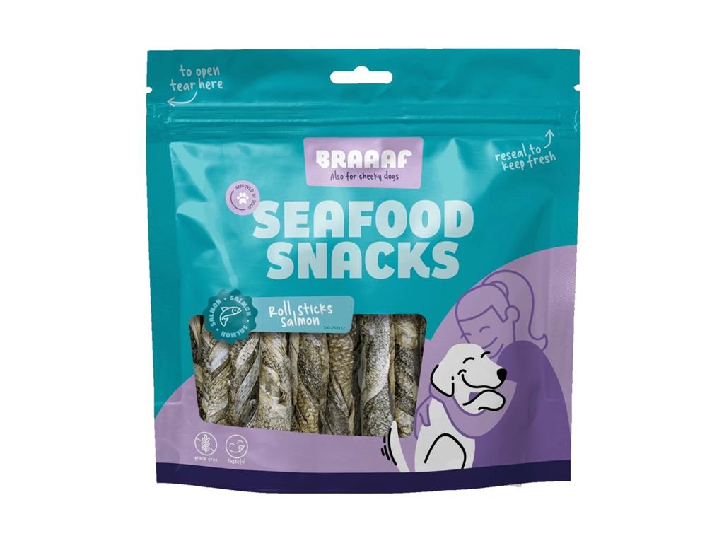 Braaaf Seafood Salmon Roll Sticks – 12 cm, 175g
