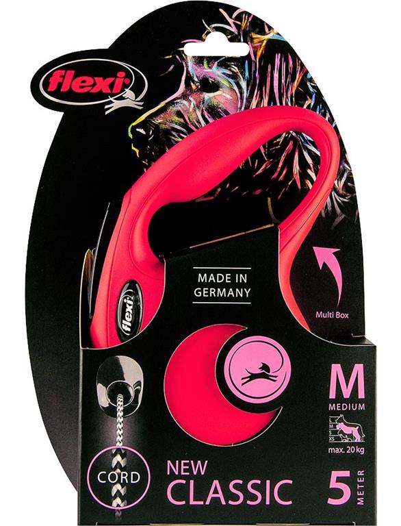 FLEXI NEW CLASSIC M RDEČ/5M-VRVICA-20KG