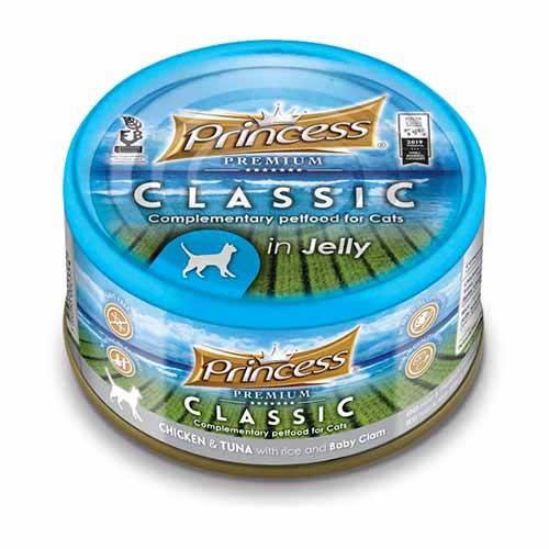 Princess Classic – Piščanec in tuna z rižem in mladimi školjkami, 170g