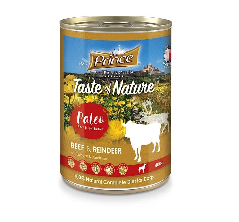 PRINCE Dog PREMIUM konzerva - GOVEDINA IN SEVERNI JELEN 400g
