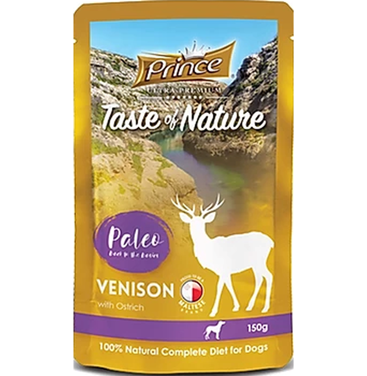 PRINCE Premium vrečka - DIVJAČINA, NOJ, SKUTA 150g