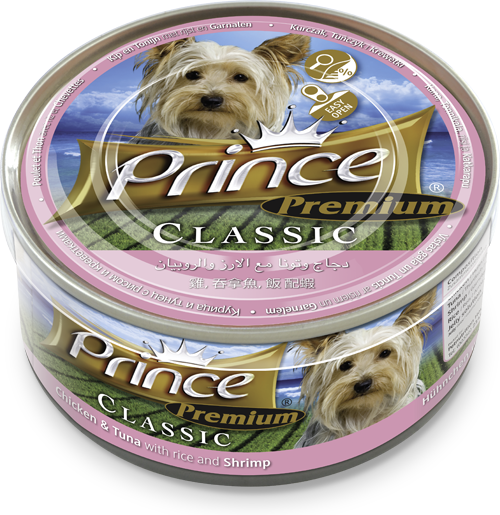 PRINCE PREMIUM Piščanec in Tuna z Rižem in Rakci 170g