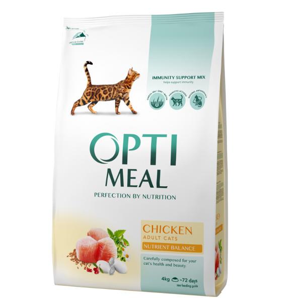 OPTI MEAL Cat Adult - PIŠČANEC 4 kg