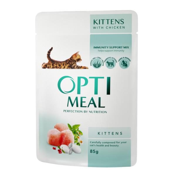 OPTI MEAL Cat KITTENS vrečka - PIŠČANEC 85 g