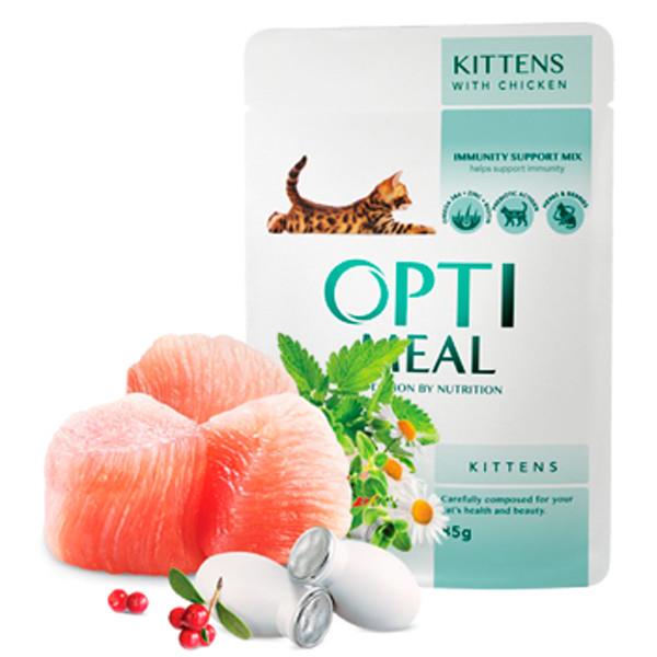 OPTI MEAL Cat KITTENS vrečka - PIŠČANEC 85 g