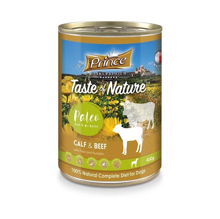 PRINCE Dog PREMIUM konzerva - TELETINA, GOVEDINA in HRUŠKA 400g