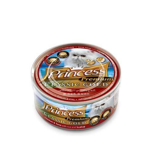 Princess Classic Gold – Piščanec & Tuna z rižem in školjkami, 170g