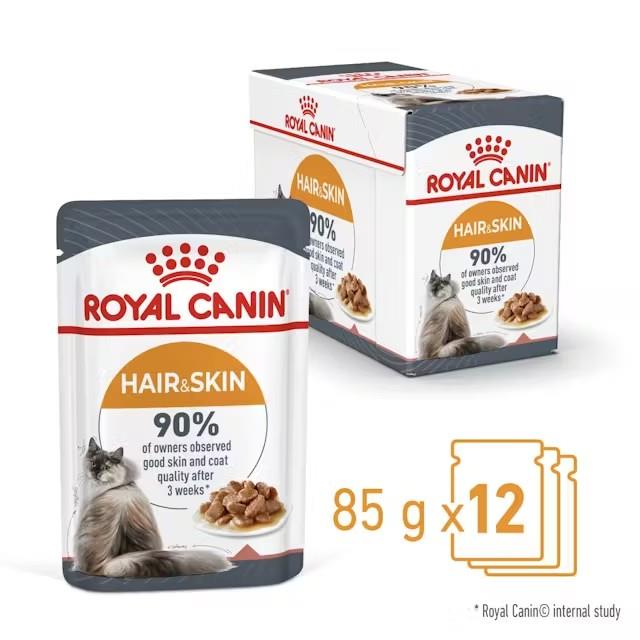 Royal Canin HAIR&SKIN CARE Tanki koščki v omaki, 85g