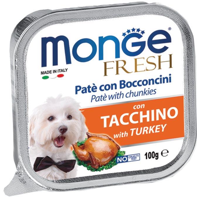 MONGE FRESHPATE KOŠČKI PURANA 100G