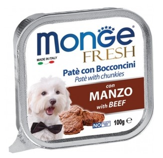 MONGE FRESH PATE KOŠČKI Z GOVEDINO 100G