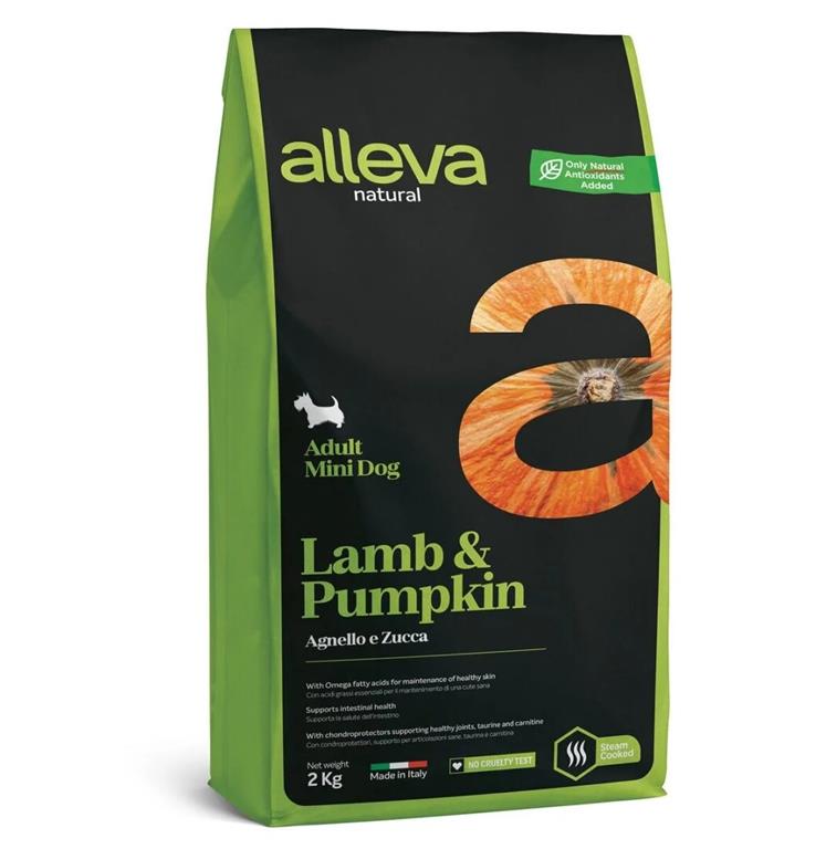 Alleva Natural ADULT mini – JAGNJETINA & BUČA