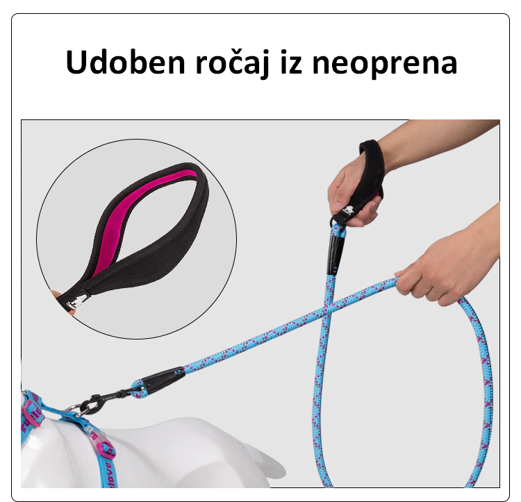 Truelove Povodec - SV.MODER - ROZA 180cm